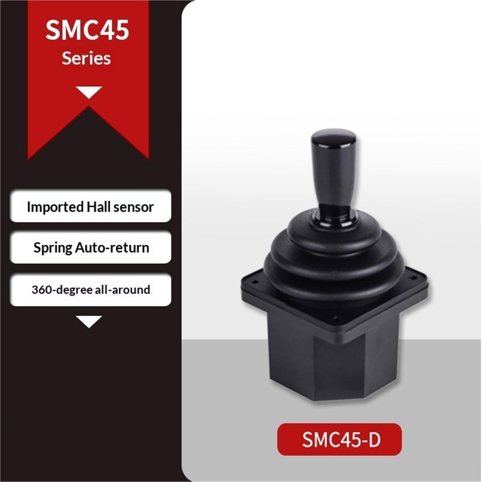 Joystick Joystick Przemysłowy Ze Sterowaniem Elektrycznym I Dwuosiowym Wahaczem Halla Z Prostym Ogranicznikiem SMC45D,dla generatora obrazów(Output 0-5V,12v,Circle)