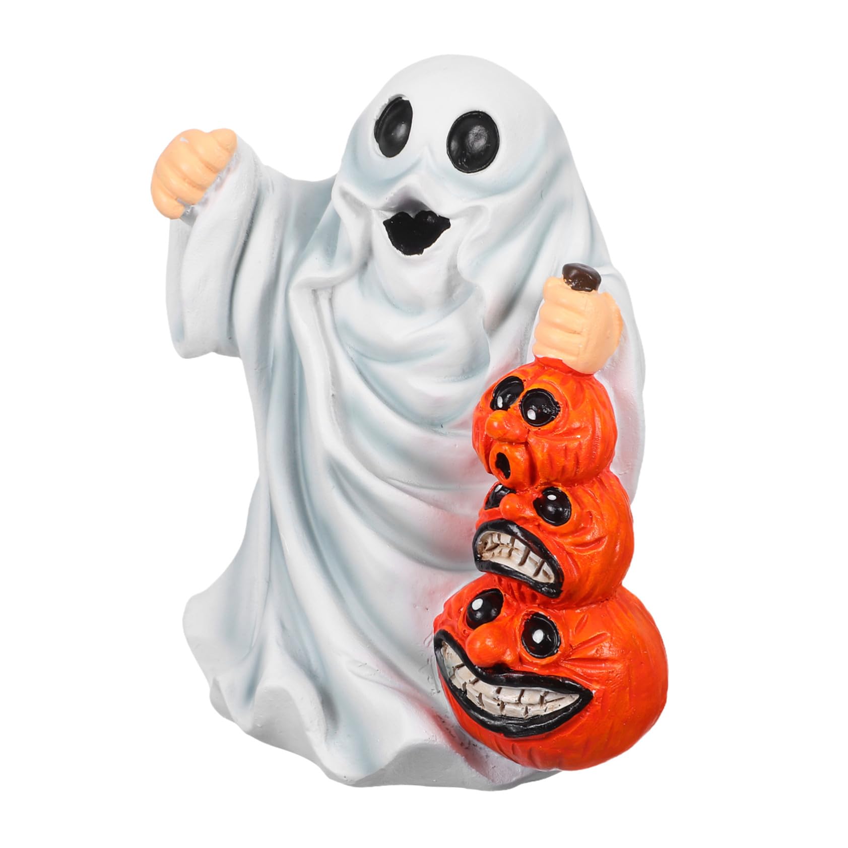 Décoration Halloween maison hantée avec statuette fantôme effrayante en résine