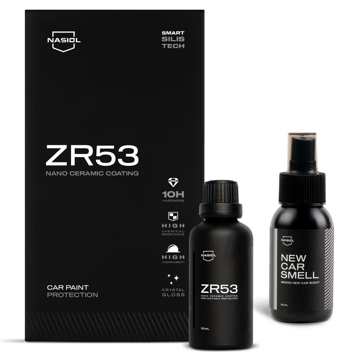 Nasiol ZR53 Nano Ceramic Coating and New Car Air Freshener Set