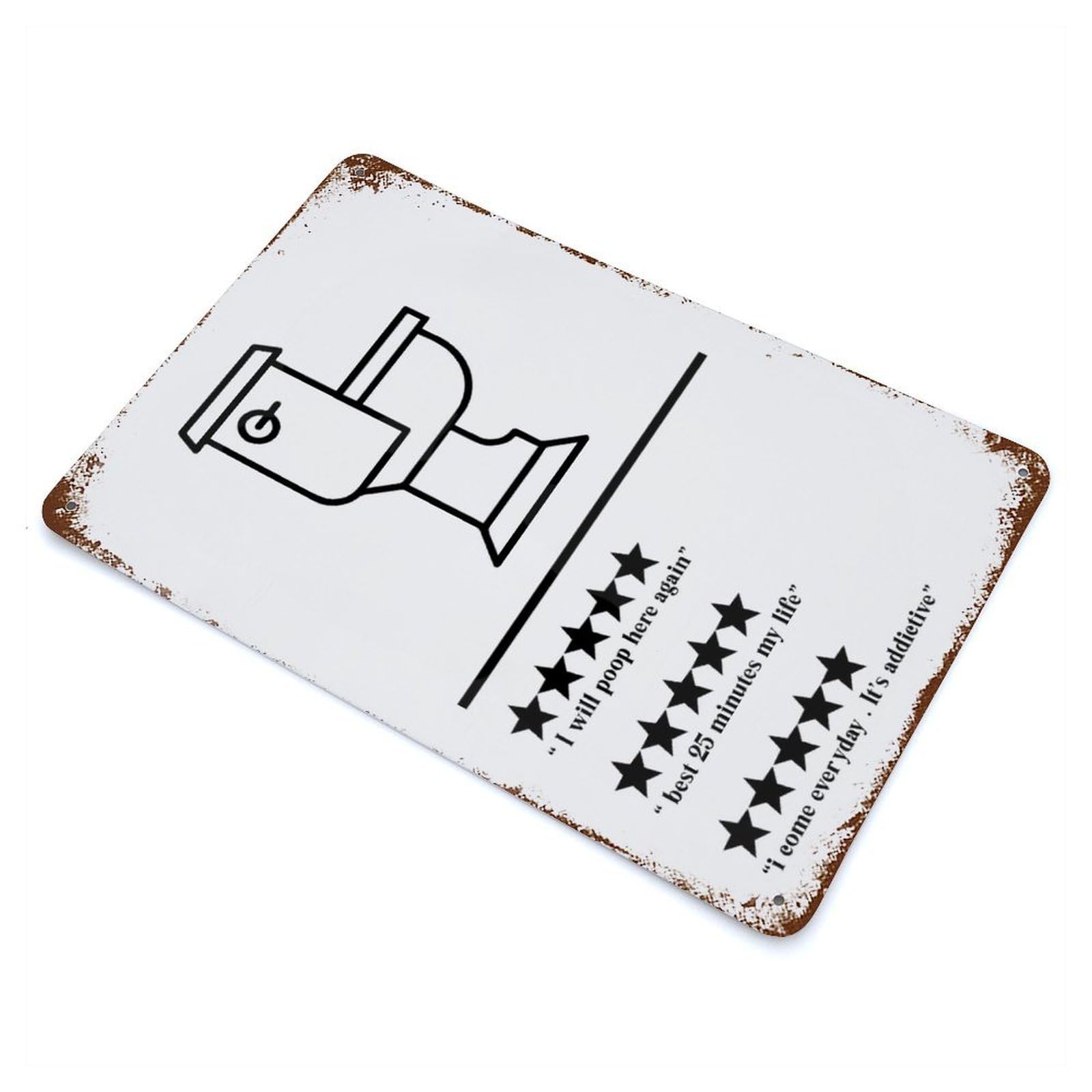 Garage Style Toilet 5 Weathered Tin Sign 11.8"x7.9", Classic Wall Plaque for Bar And Workshop