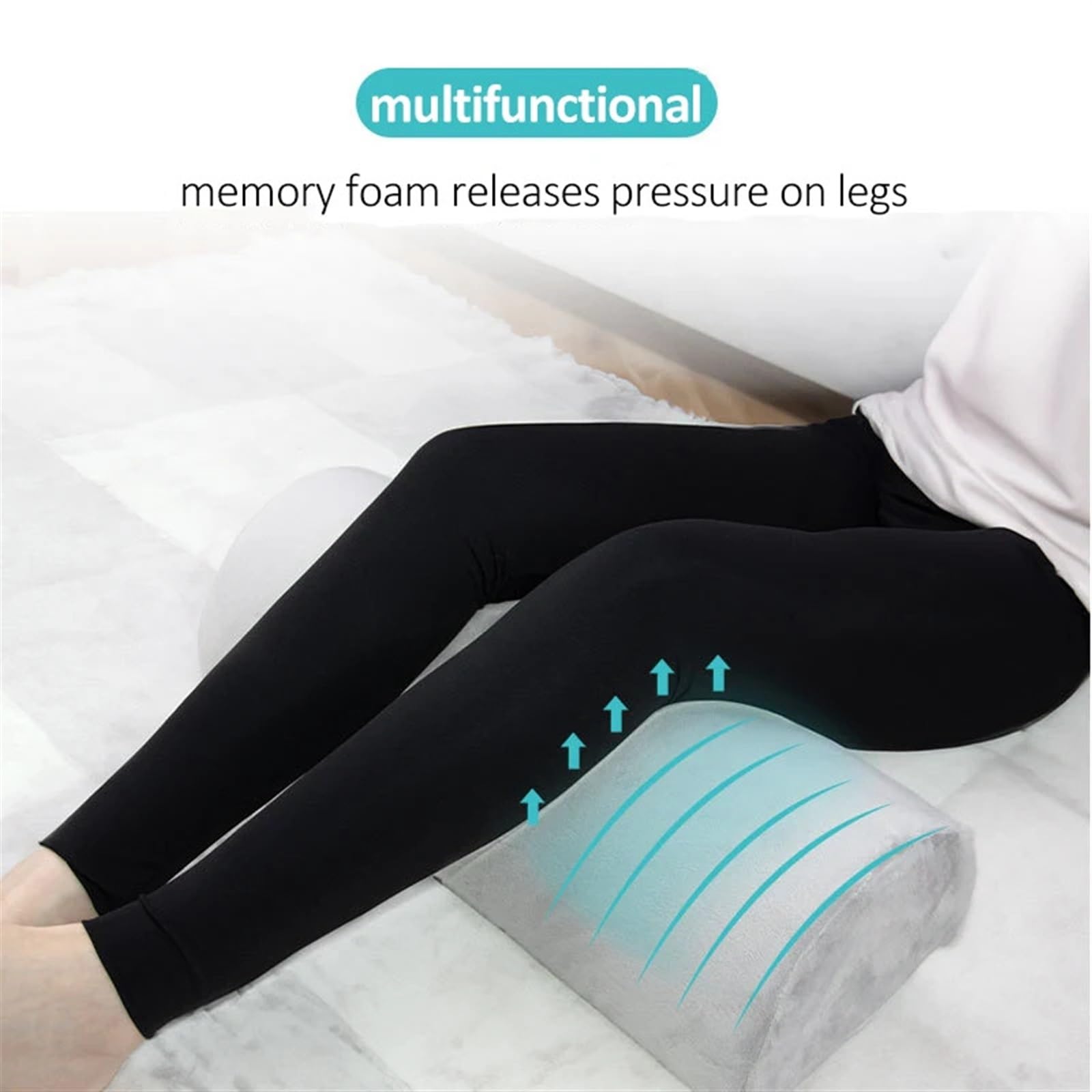 Almohada De Espuma Con Memoria Almohada de espuma viscoelástica for aliviar el dolor de espalda, almohada de espuma viscoelástica, almohada de rodilla con refuerzo de media luna for dormir de lado, es