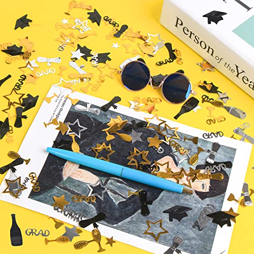 Image of FOIMAS Graduation Confetti,3000pcs /2.3oz Congrats Grad Graduation Table Confettis Class of 2026 for Congrats Grad Party Decoration,Gold and Black