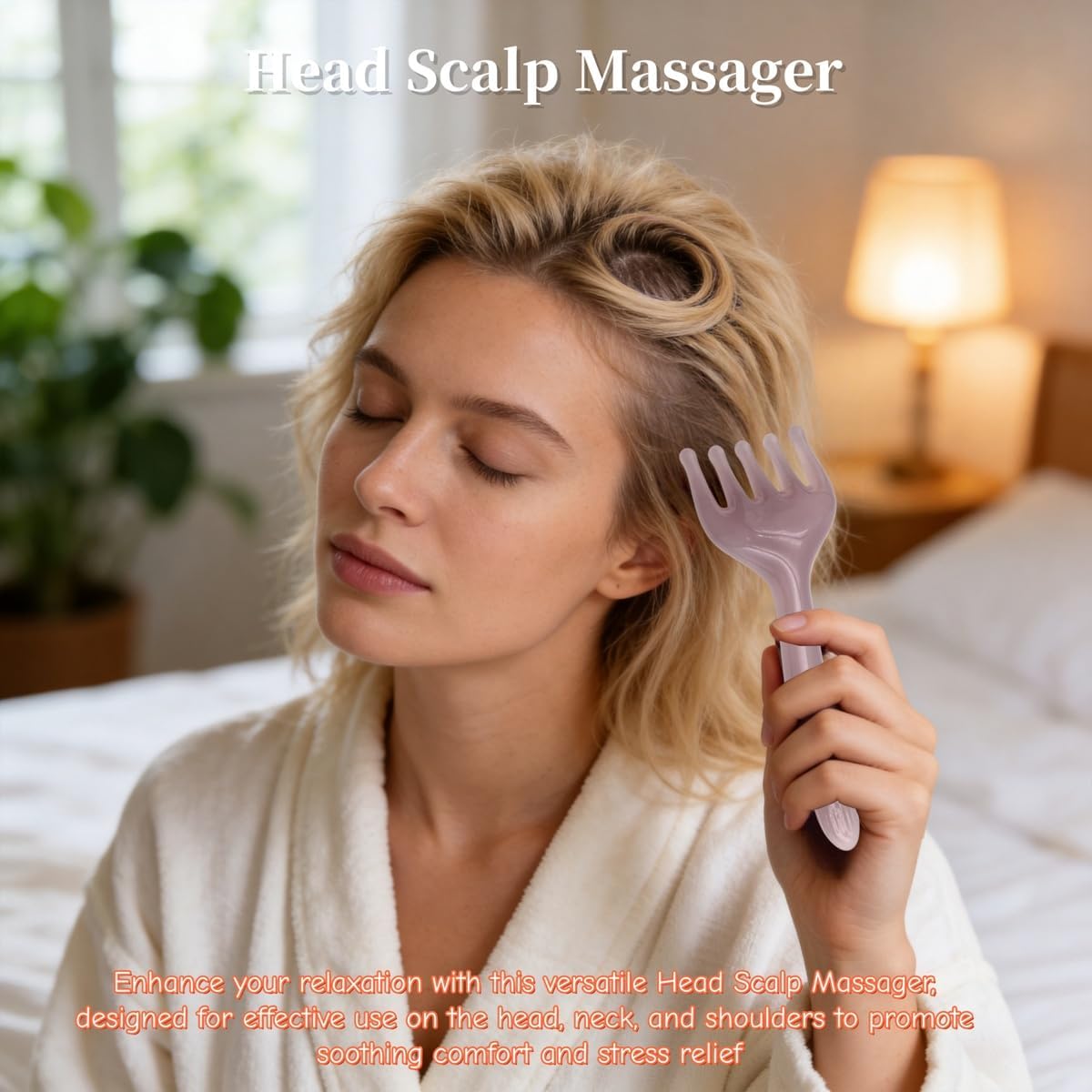 2Pcs Pink Five-Claw Scalp Massager Comb Set, Ergonomic Resin Gua Sha Head Scratchers for Deep Relaxation & Stress Relief. Portable Handheld Hair Massager Tool for Soothing Head Spa, Daily Relaxation