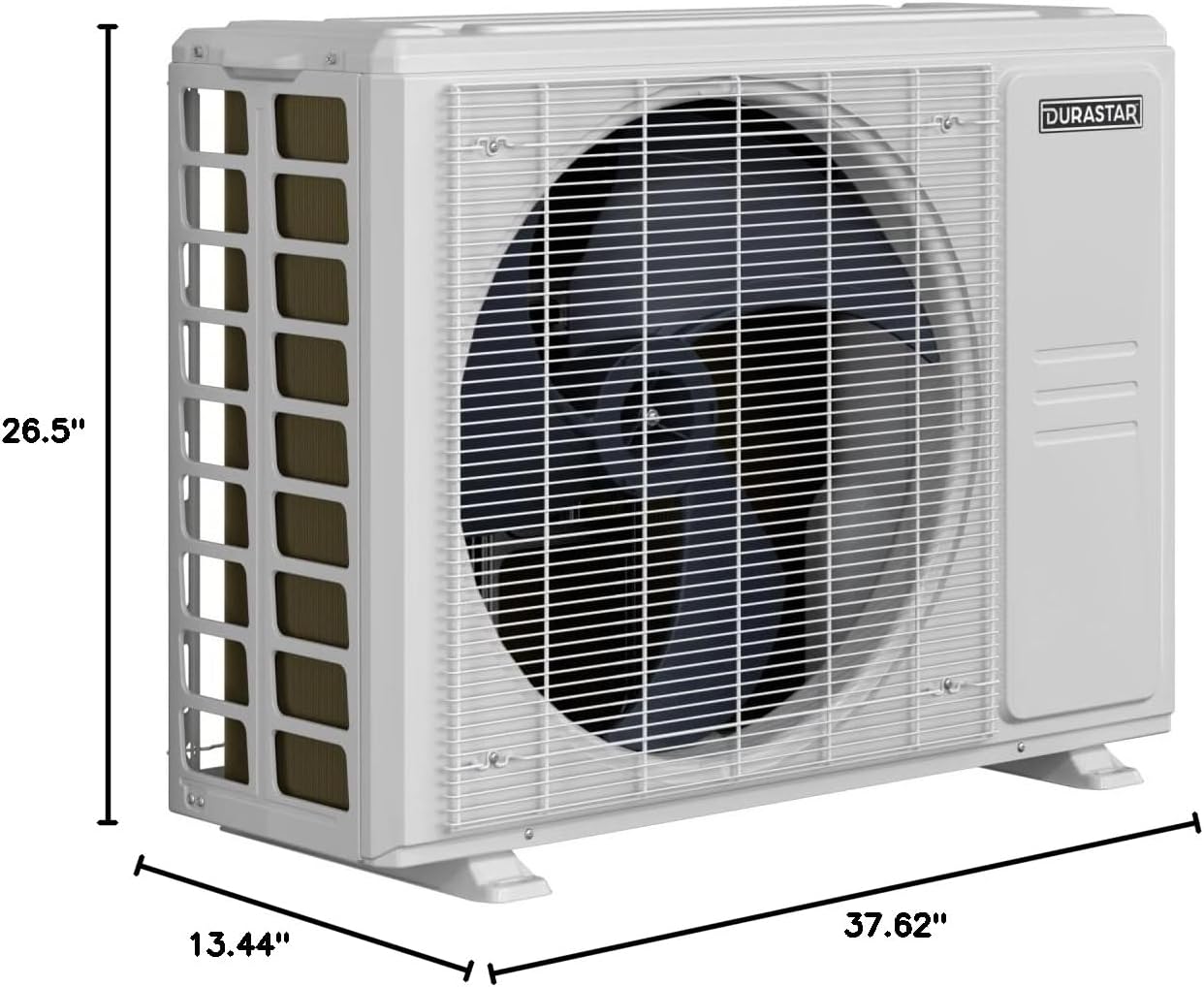 Dimensional drawing of the Durastar DRA1U18S1B outdoor mini split condenser unit