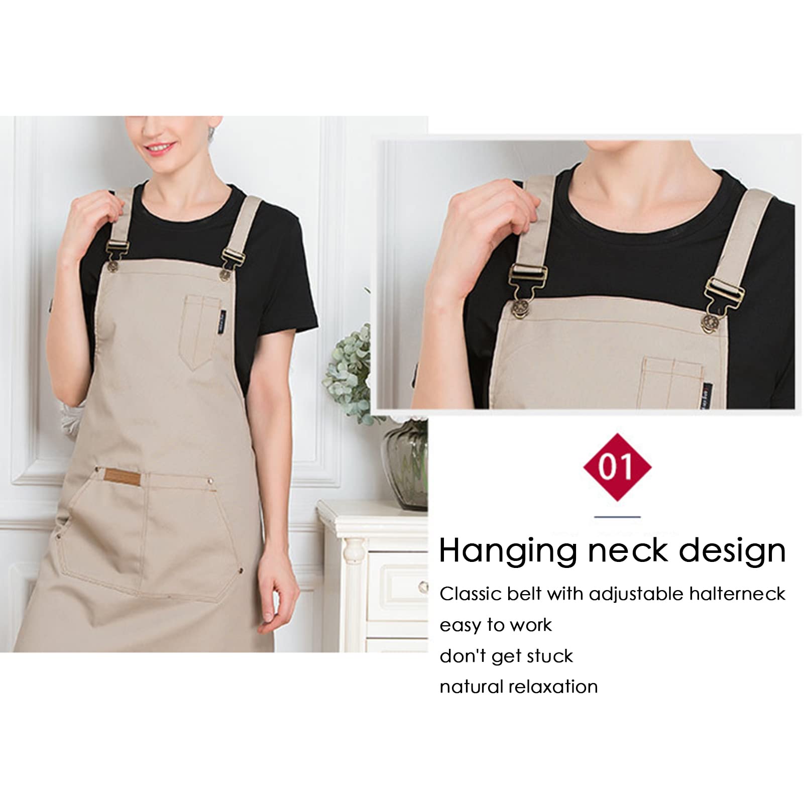 Küchenschürze Für Damen & Herren Mit 2 Taschen – Wasserdicht, Verstellbar, 81 X 71 Cm – Perfekt Zum Kochen, Grillen, Malen