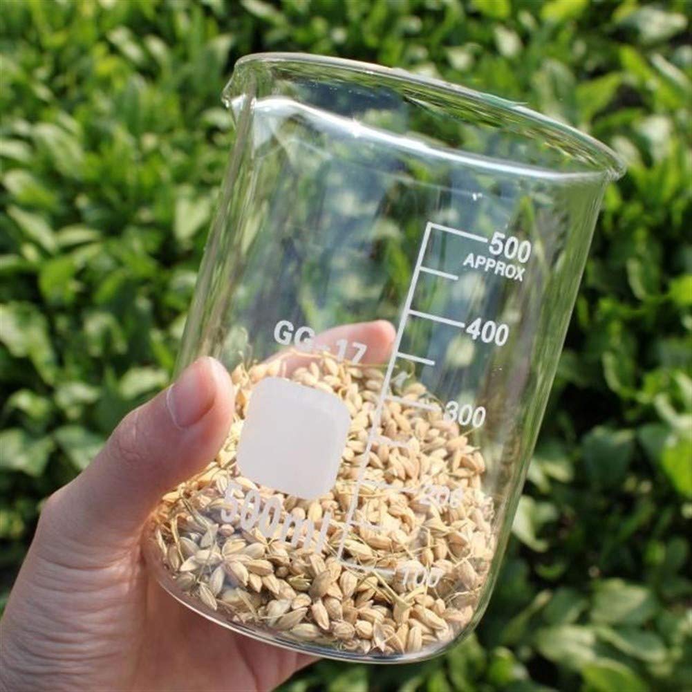 500 ml glazen beker voor chemie laboratorium Heldere schaal Lab maatbeker Borosilicaatglas Hittebestendige verdikte glazen laboratoriumbekers (verpakking van 3/lots) (afmeting: 500 ml glazen beker 500 ml glazen beker voor chemie laboratorium Heldere schaal Lab maatbeker Borosilicaatglas Hittebestendige verdikte glazen laboratoriumbekers (verpakking van 3/lots) (afmeting: 500 ml glazen beker