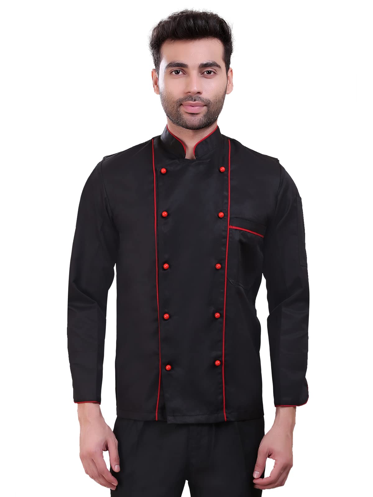 click one Men's And Women's Chef Coat Contrast,PolyCotton,-picture-21