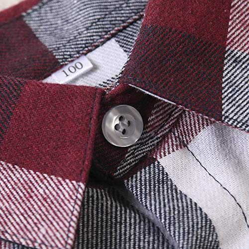 Boys Flannel Shirt Toddler Buffalo Plaid Shirt Long Sleeve Button Down Shirts Kids Casual Tops3