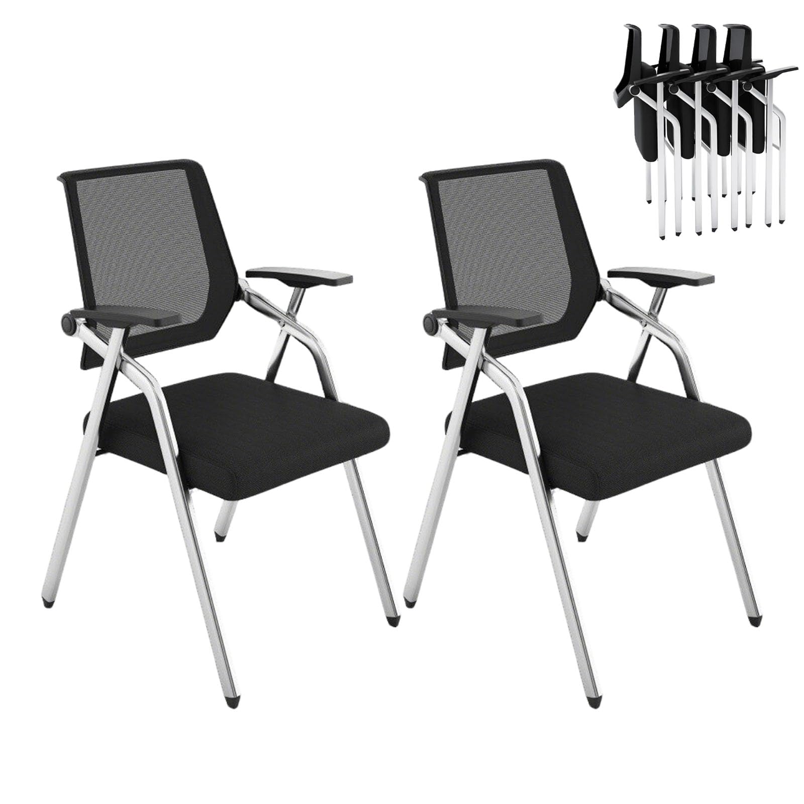 Chaise de bureau pliante avec tablette lot de 2 sièges de formation sans montage