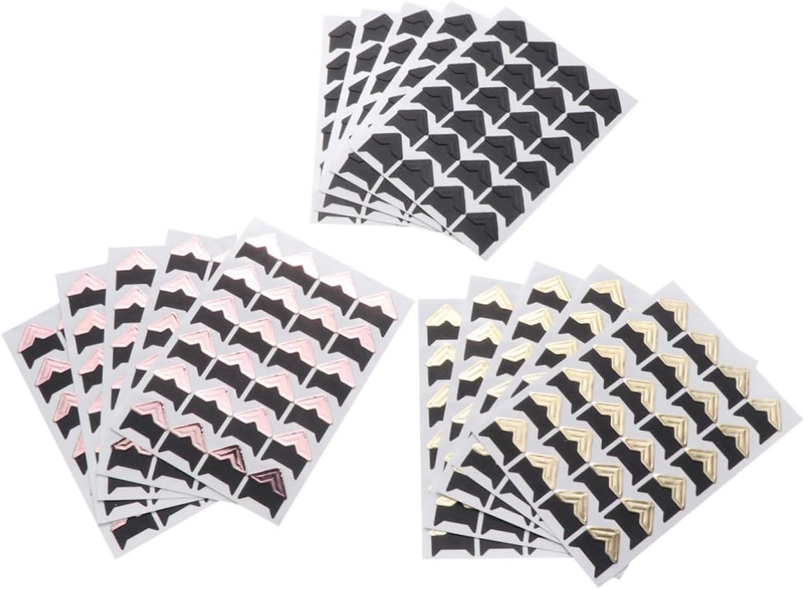 SHINEOFI 15sheets Self-Adhesive Photo Corners Retro Photo Mounting Stickers for Scrapbooking and Album Decoration