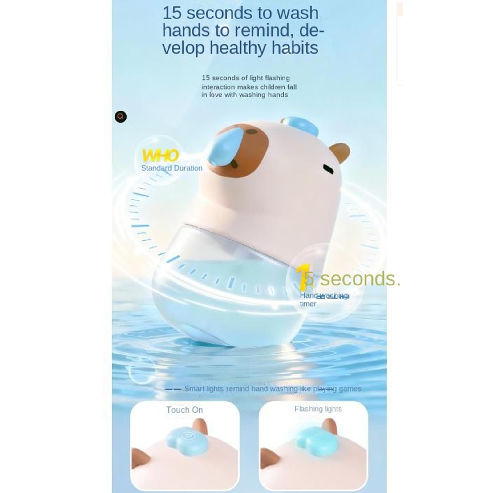 Dispensador Automático de Jabón en Espuma Con Forma De Capibara Recargable