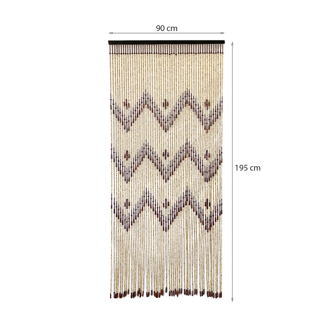 Acomoda Textil – Cortina para Puerta de Madera 90x195 cm para Terraza, Jardín, Balcón y Patio. Panel con Barra Resistente Interior y Exterior Antimoscas e Insectos de Facil Instalación. (Kato)