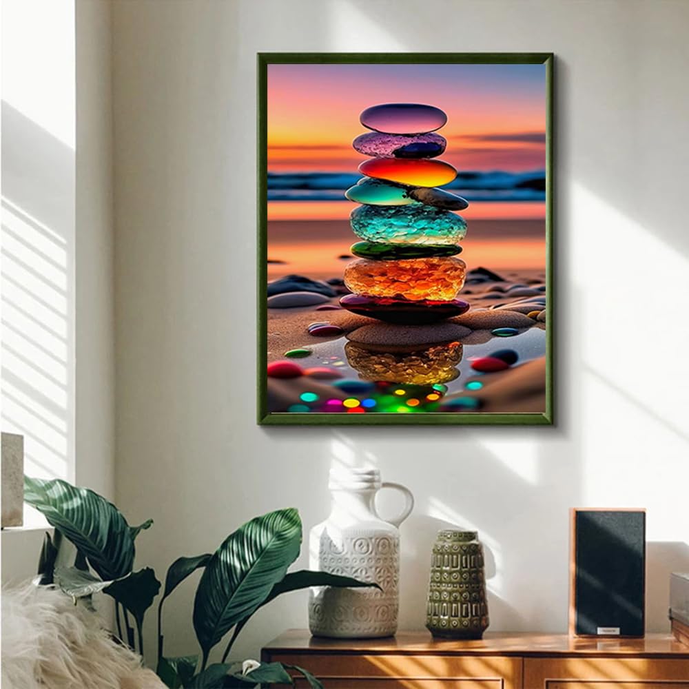 Kit Peinture Par Numéros Pour Adulte "Coucher De Soleil Phare" - Toile 30x40 Cm, Peintures Acryliques Incluses - Loisir Créatif Anti-stress - 10