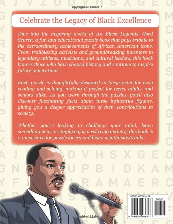 101 Black Legends Word Search: A Tribute To African American Icons - Large Print Puzzle Book for Teens, Adults and Seniors with Interesting Fact - Image 2