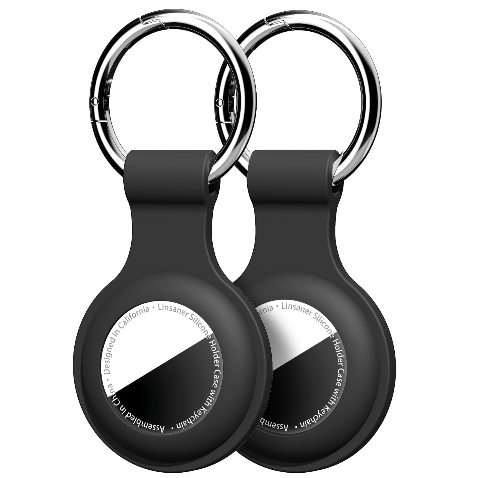 Linsaner [2 Pack] Case for AirTag 2nd Gen (2026) & 1st Gen, Silicone Holder Keychain Key Ring, Protective Cover for Air Tags, GPS Finder Accessories