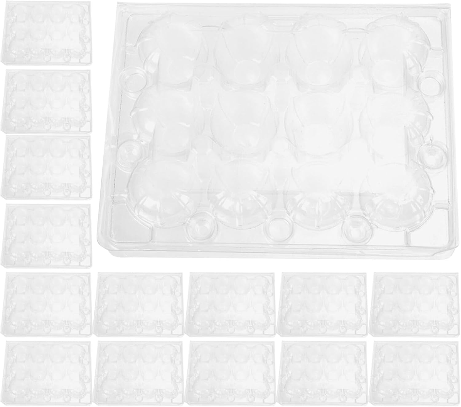 FAVOMOTO 120pcs Plastic Quail Egg Cartons 12-grid Egg Holder Box Bulk Storage Tray for Small Farm Market Home Use