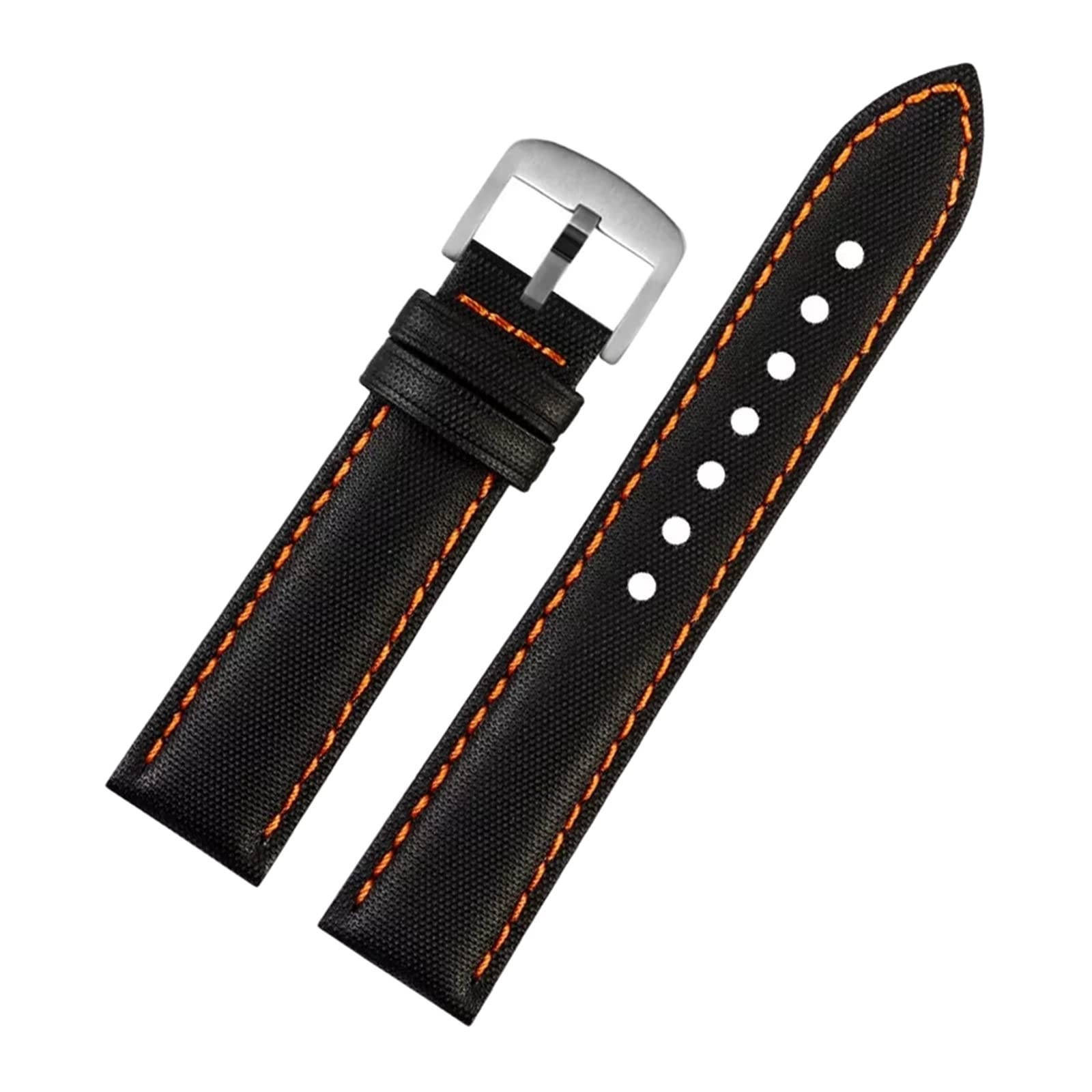 Bracelet de Montre en Cuir, Bracelet de Montre Unisexe étanche en Nylon 20/22 mm avec Coussinet Confortable Cuir Veau