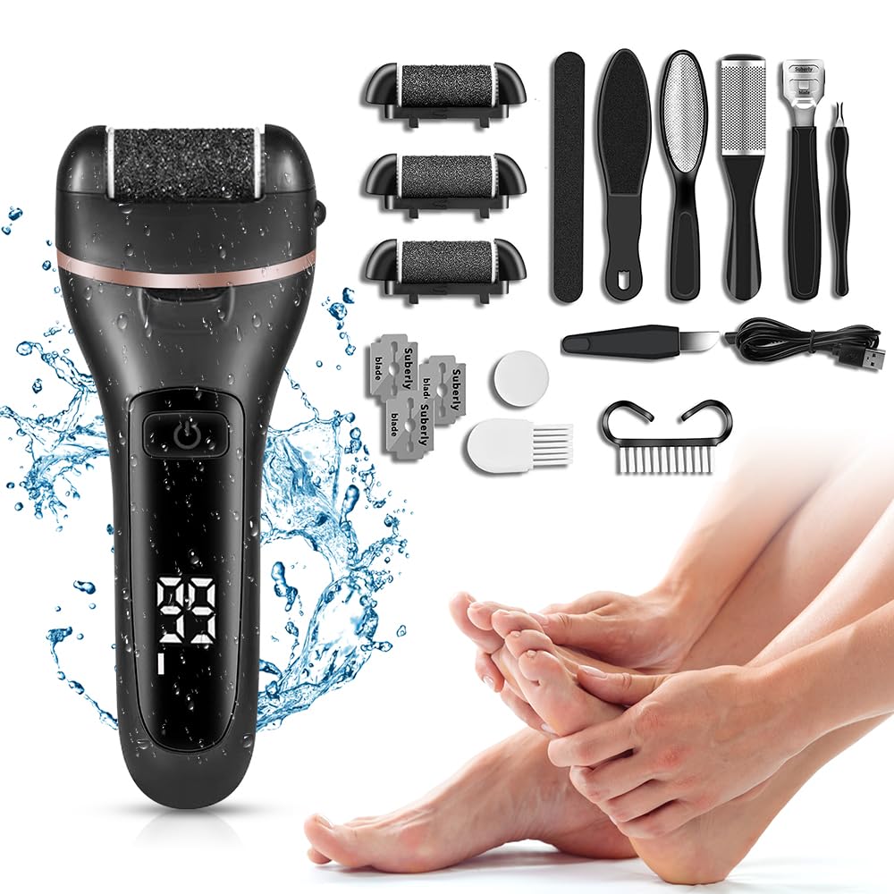 Konquer TimeS 13-in-1 Professional Pedicure Tools Foot Care Kit Electric Foot File Callus Remover, Rechargeable with LCD Display, 1200mAh Battery, USB Charging, PX7 Whole Body Waterproof-image-32