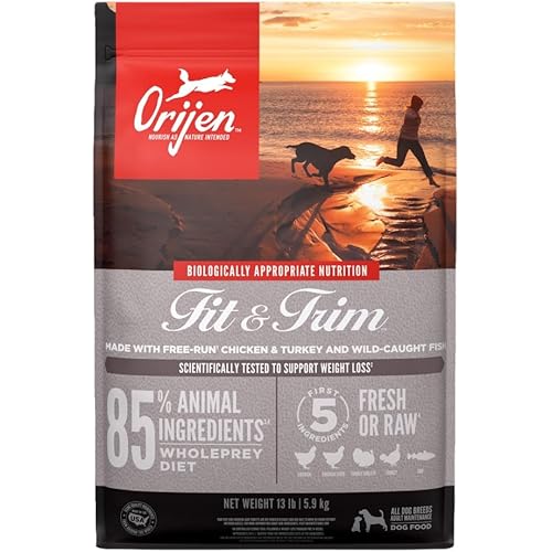 ORIJEN Fit & Trim Dry Dog Food, Grain Free Dry Dog Food, Fresh or Raw Ingredients, 13lb
