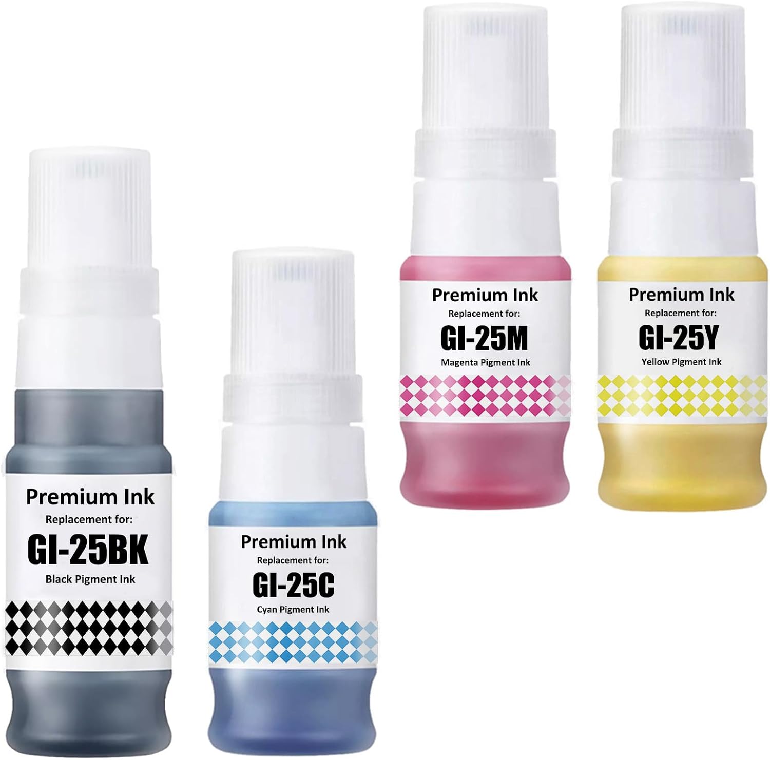 GI-25 GI25 GI 25 Ink Refill Bottles Compatible for Canon MAXIFY GX1020 GX2020 Printer 4 Color Multipack GI-25BK GI-25C GI-25M GI-25Y (Black/Cyan/Magenta/Yellow)