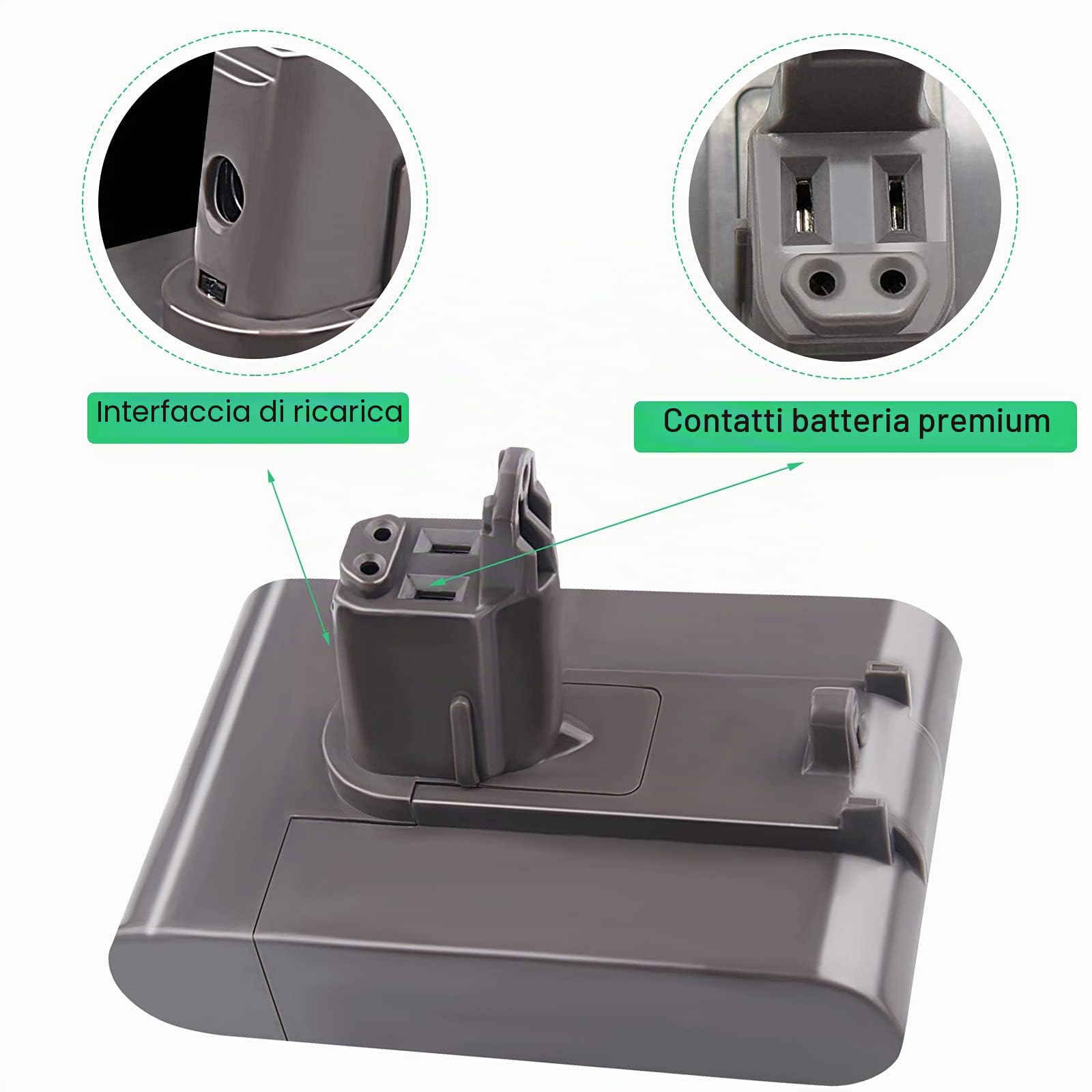 LabTEC DC34 - Batteria di ricambio da 22,2 V, 4000 mAh, per Dyson DC34, DC31, DC35, tipo B, DC44, Animal DC45, DC31, Animal DC34, DC35, Animal DC35, esclusiva batteria per aspirapolvere senza fili