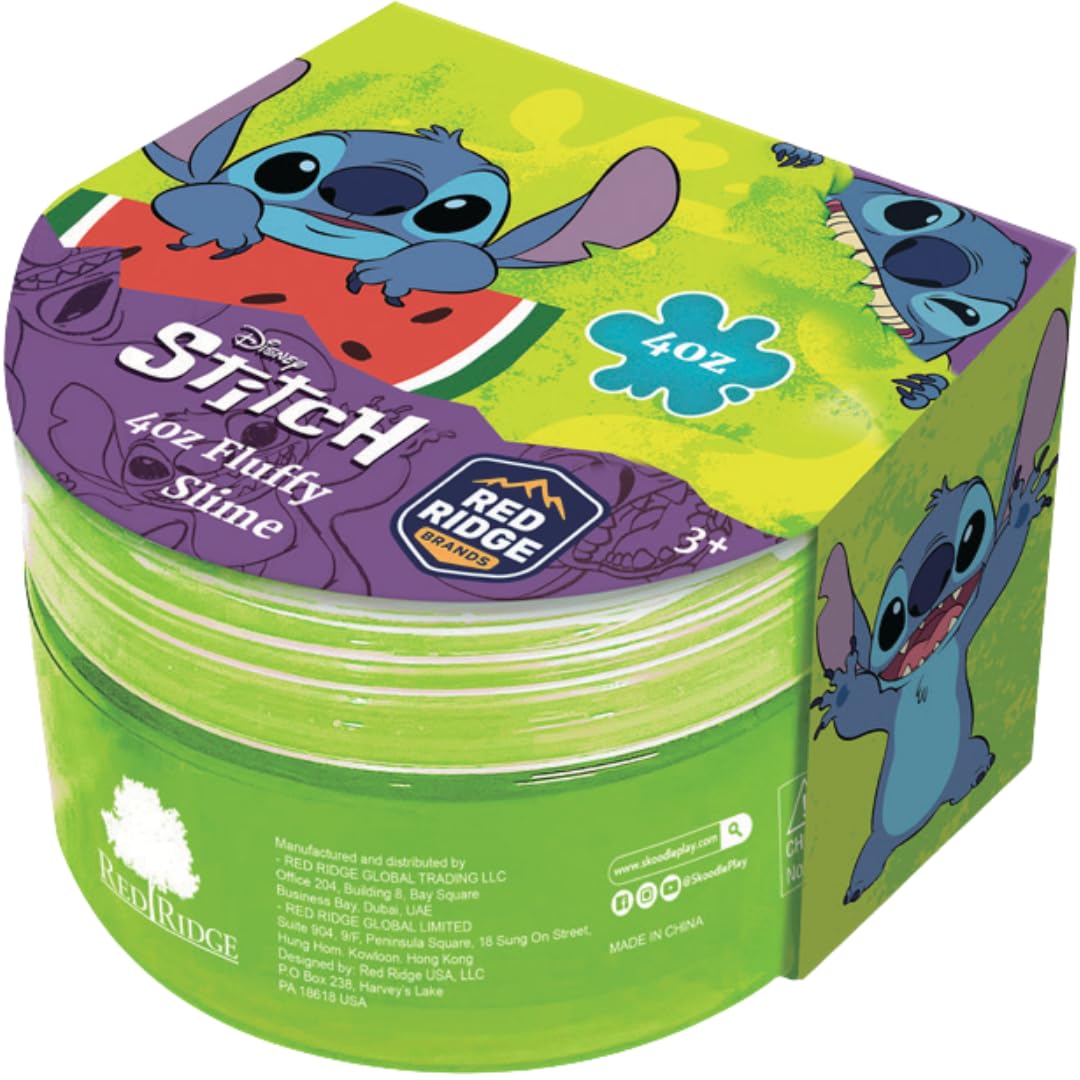 Slime Squad Stitch 4oz Fluffy Slime |Soft, Stretchy & Non-sticky Slime For Kids & Adult | Fun Sensory & Stress Relief Toy | Green | Age 3+ Year
