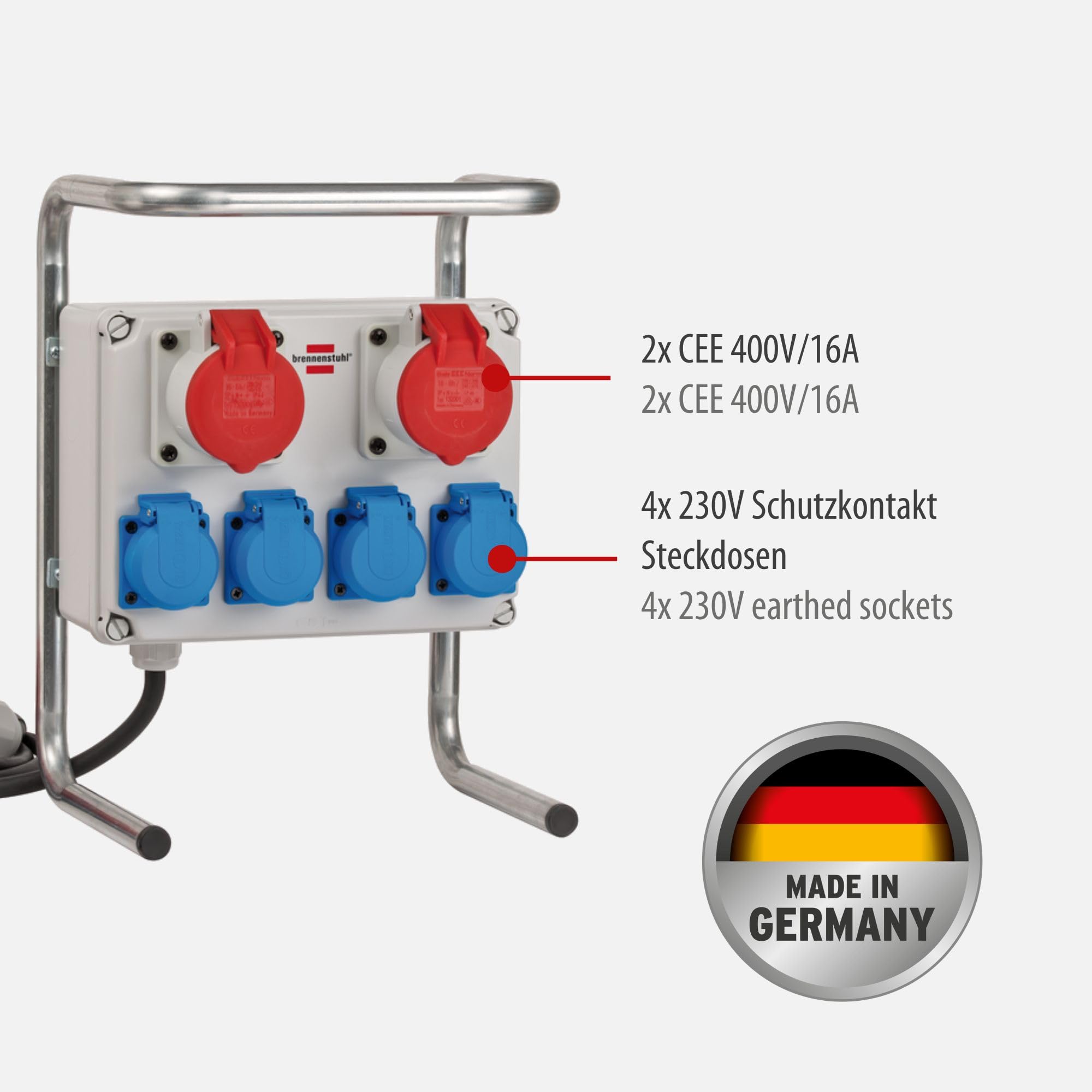 Distributore Corrente Portatile Brennenstuhl - 6 Prese CEE IP44, Cavo 2m | Per Esterno E Cantieri - Foto 9