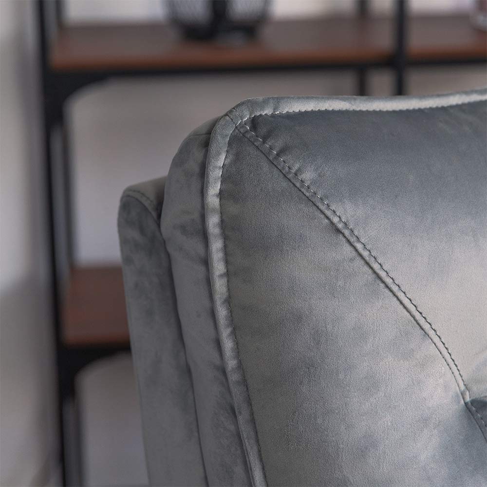 Astan Hogar Sillón Relax con Reclinación Manual, Tapizado en Terciopelo, Modelo Lui AH-AR30800GR