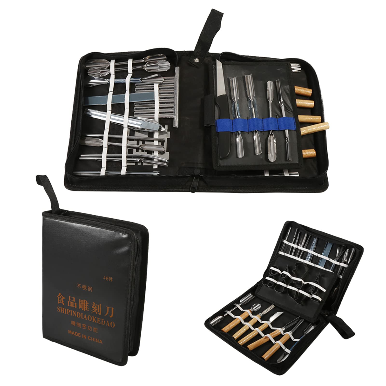 45Pcs Carving Tool Set Portable fruit carving tools fruit carving tools set Vegetable Fruit Food Garnishing Cutting Slicing Peeling Culinary Garnish Tools Kit for Home Kitchen