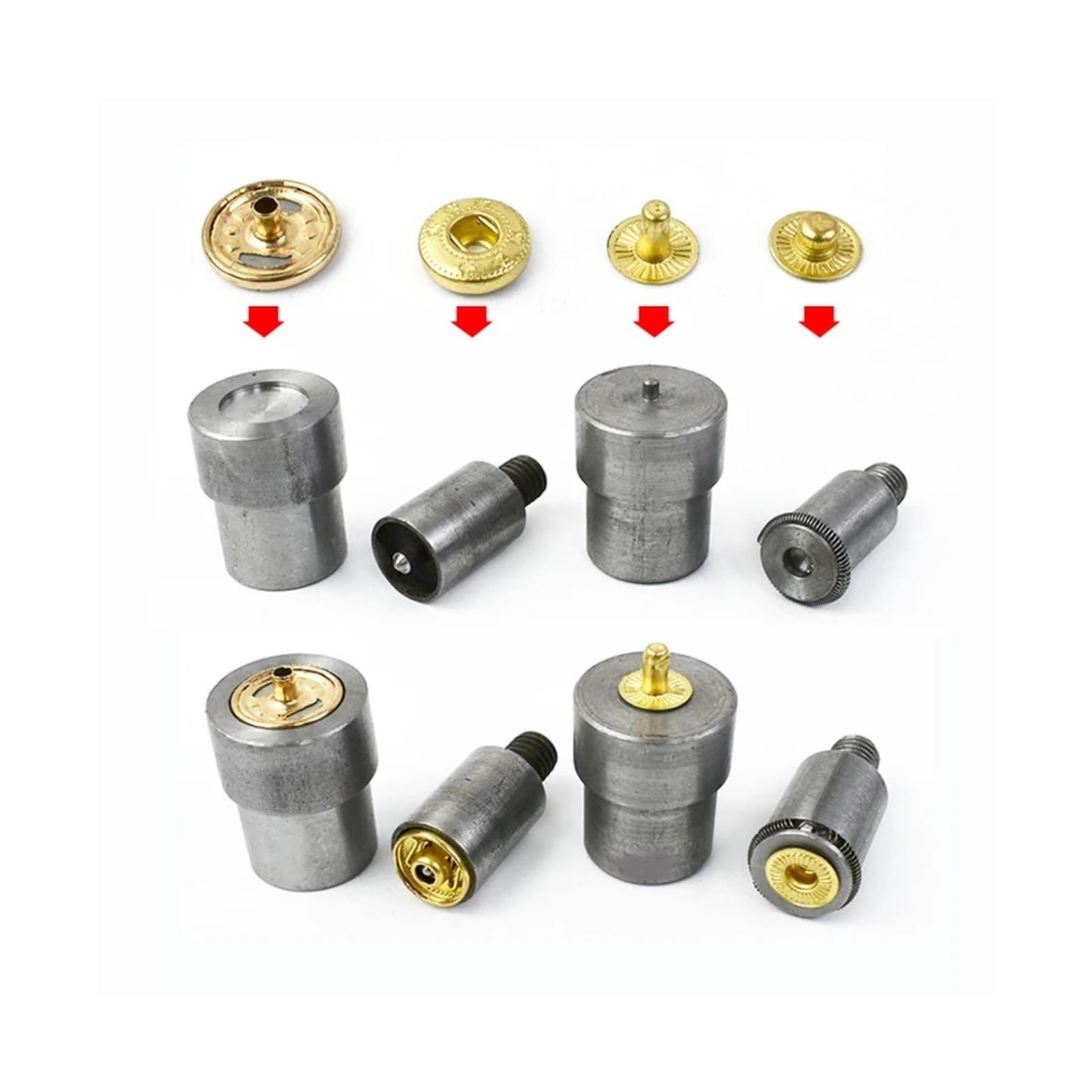 Snap Fasteners Botón Die Troquel de botón a presión metal 10/12,5/15 mm | Herramienta de prensa de hilo, troqueles de sujeción, herramientas de bricolaje(633-12.5mm)