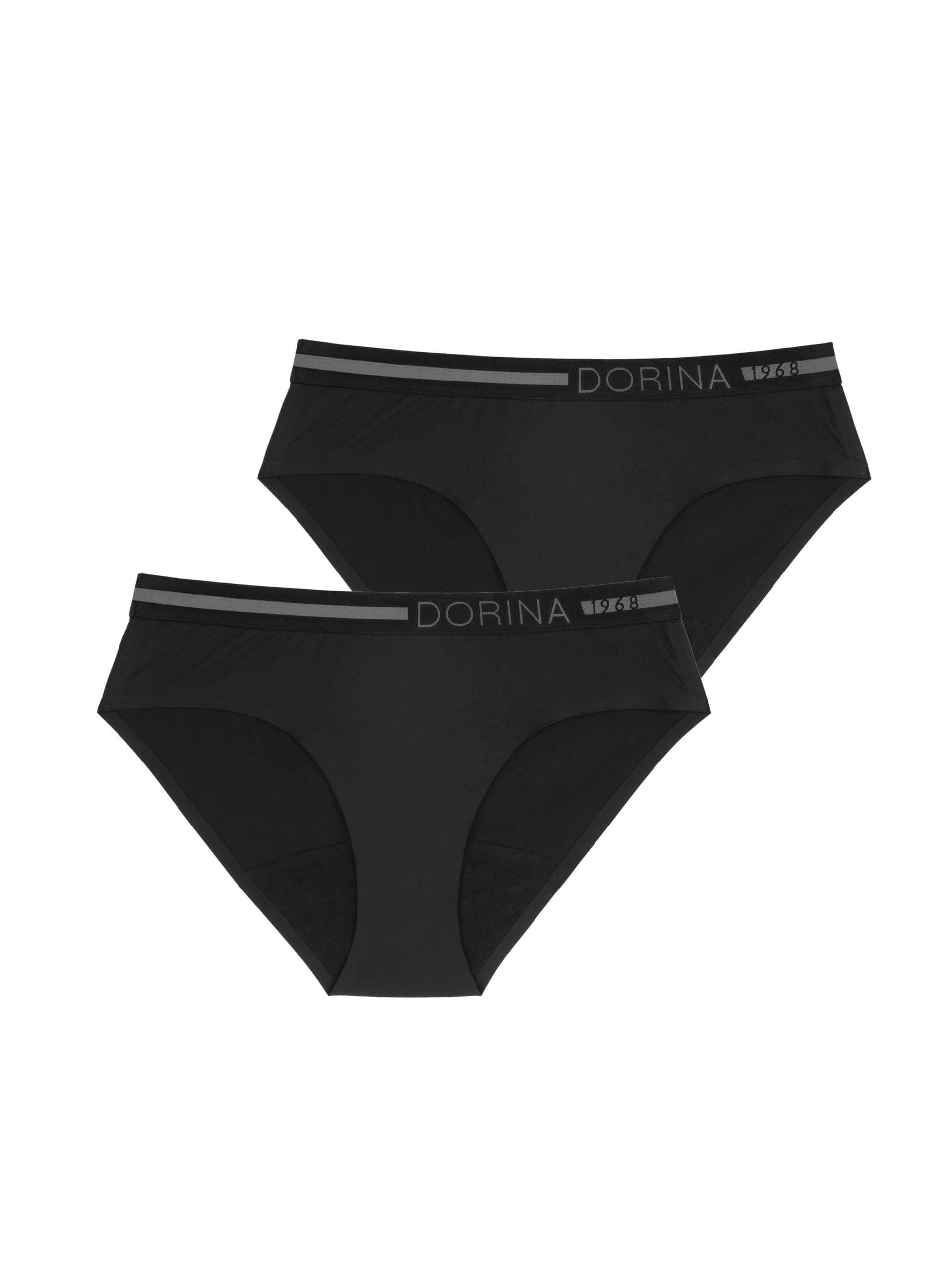 Dorina Period Panties 2-Pack – Medium Flow, Leak-Resistant Gusset, Hipster Style, Soft Bonded Micro Fabric, Black