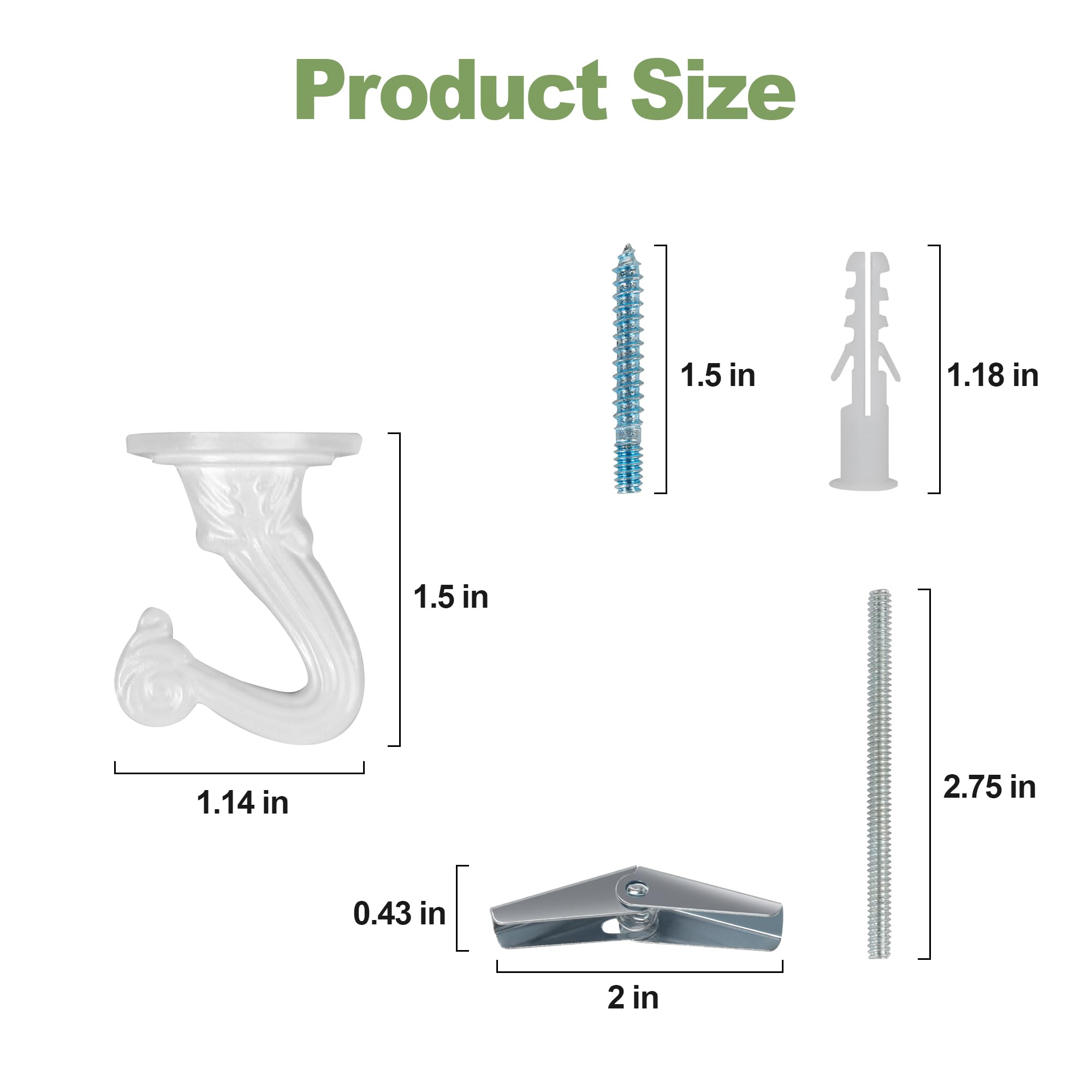 Ceiling Hooks for Hanging Plants - 6 Pack -6 Ceiling Hooks for Hanging Plants - 6 Pack -6