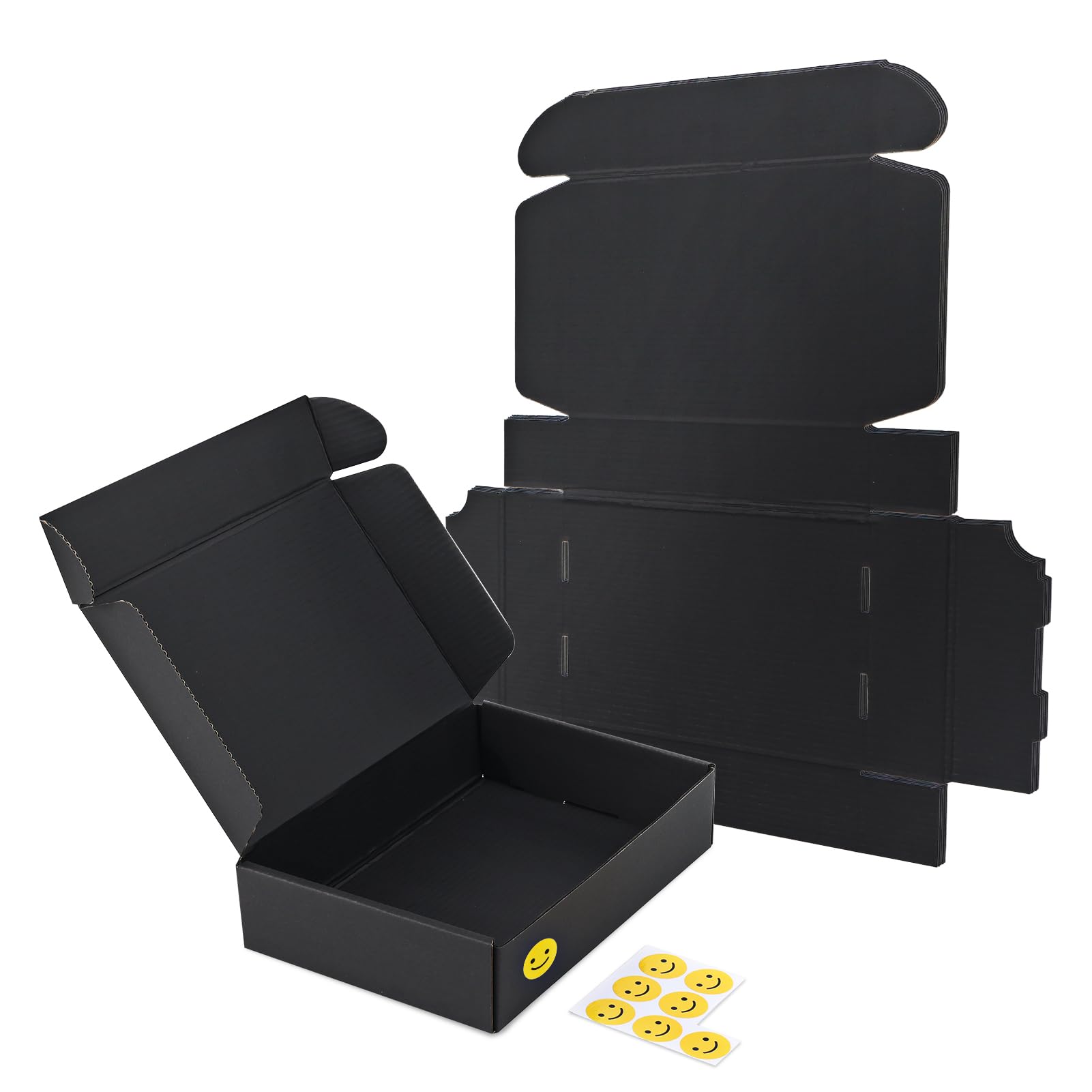 RLAVBL Shipping Boxes 9x6x2 Inch Matte Black, 229x153x51mm Corrugated Cardboard Box 6 Pack, Parcel Boxes for Posting, Small Business