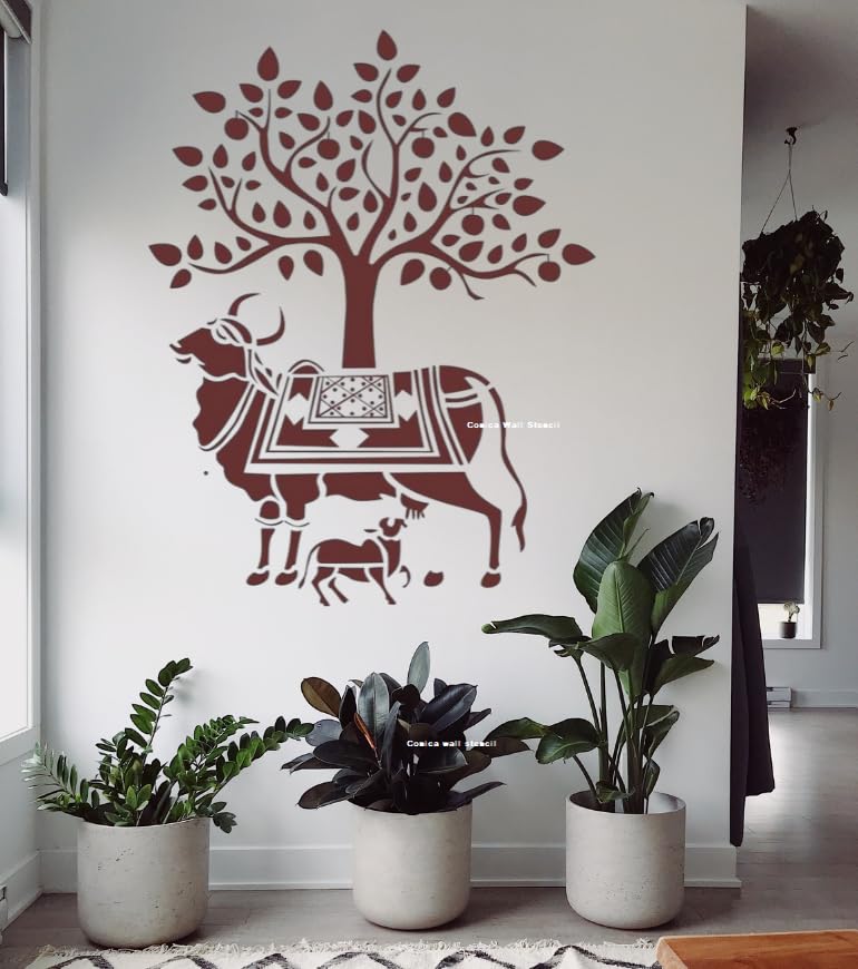 Kamdhenus Cow Wall Stencil for Interior Home Design | Decorative Wall Art Stencil for Home Decor-16 x 24 (B0DCVQ136R) Amazon Price History, Amazon Price Tracker