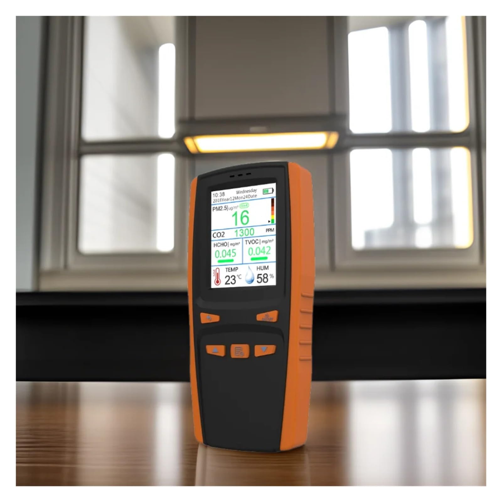 Détecteur de gaz, Détecteur de qualité l'air Multifonctionnel gaz portatif Compteur température et d'humidité