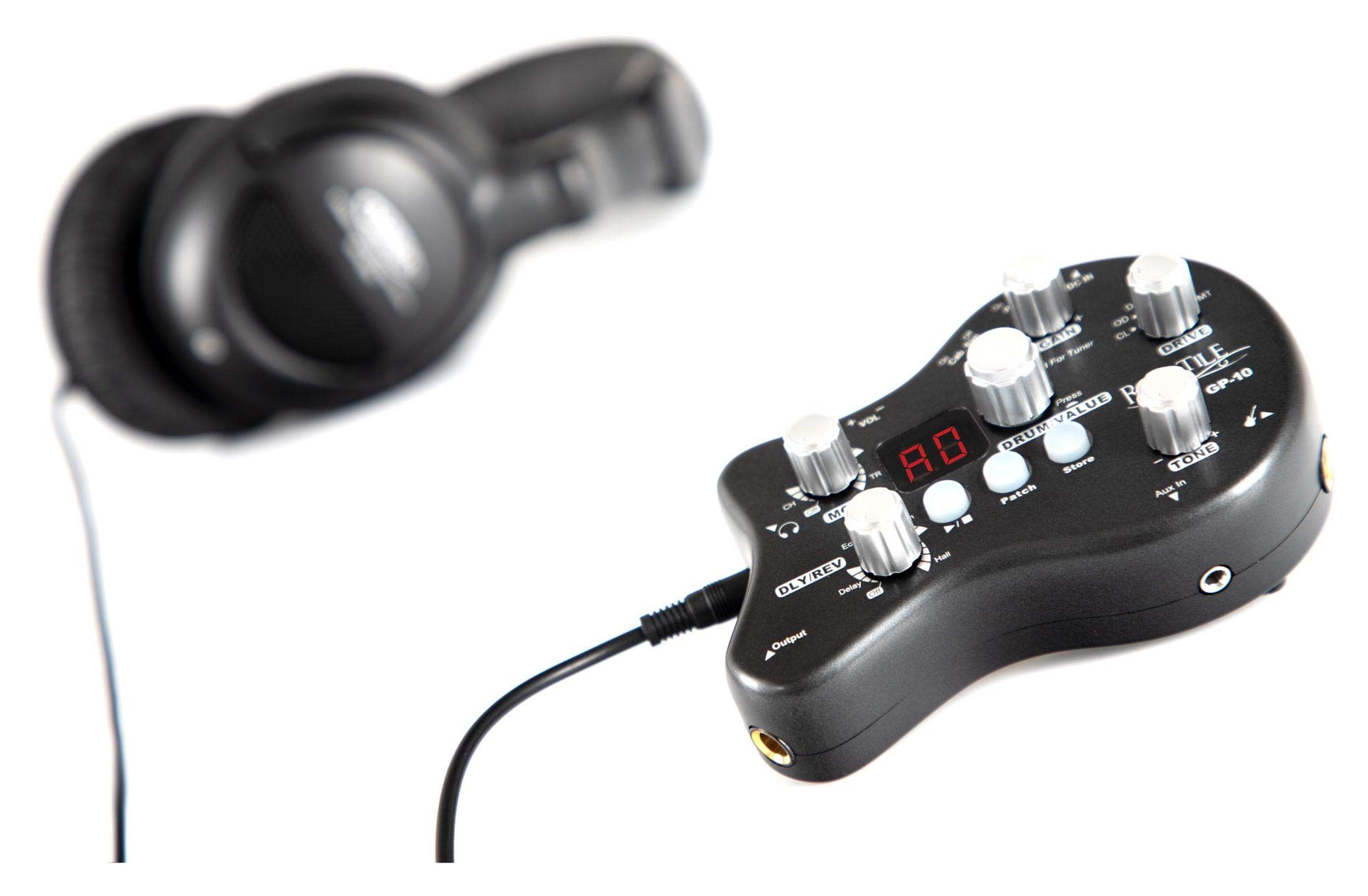 Rocktile GP-10 Amplificateur Casque & Multi-effets, Réglages Gain et Tone | Amplificateur casque portable et multi-effets, 6 modèles d’ampli haut de gamme, Simulation d’enceinte commutable, Flanger