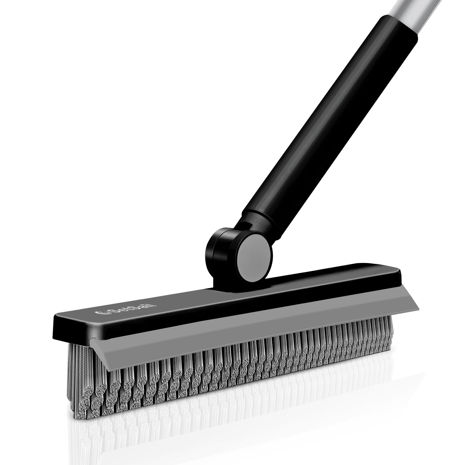 SetSail Grout Cleaner Brush with Long Handle, V-Shaped Floor Brush, Black