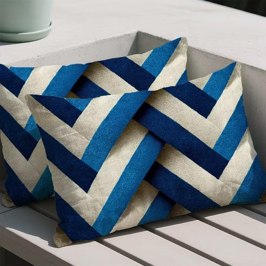 Housse de coussin imperméable 70x90 cm en lin pour salon de jardin - 2