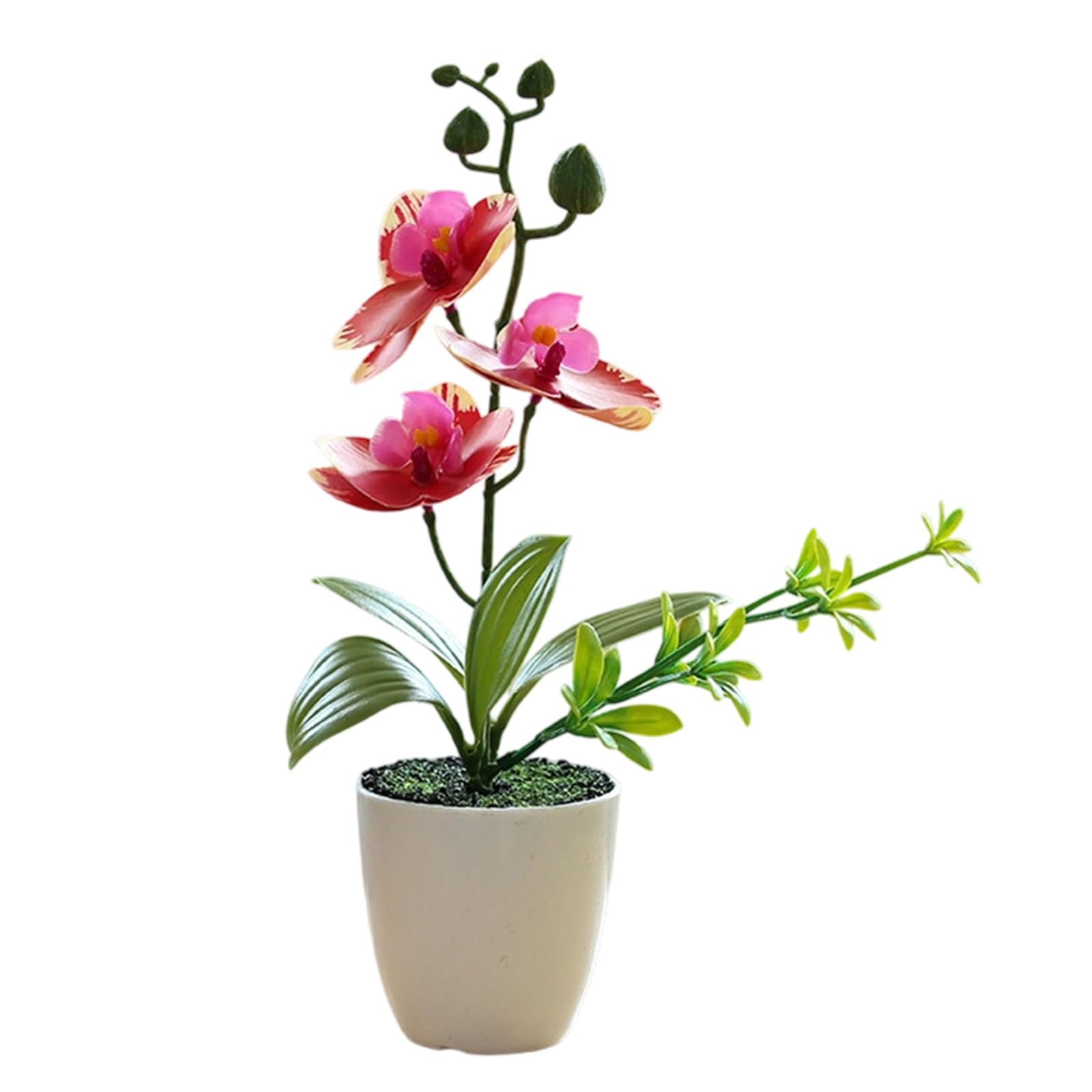 Woedpez Silk Orchids Bonsais Arrangement Artificial Floral Home Decoration Centerpieces for Living Room and Bedroom Realistic Artificial Butterfly Orchids Plant