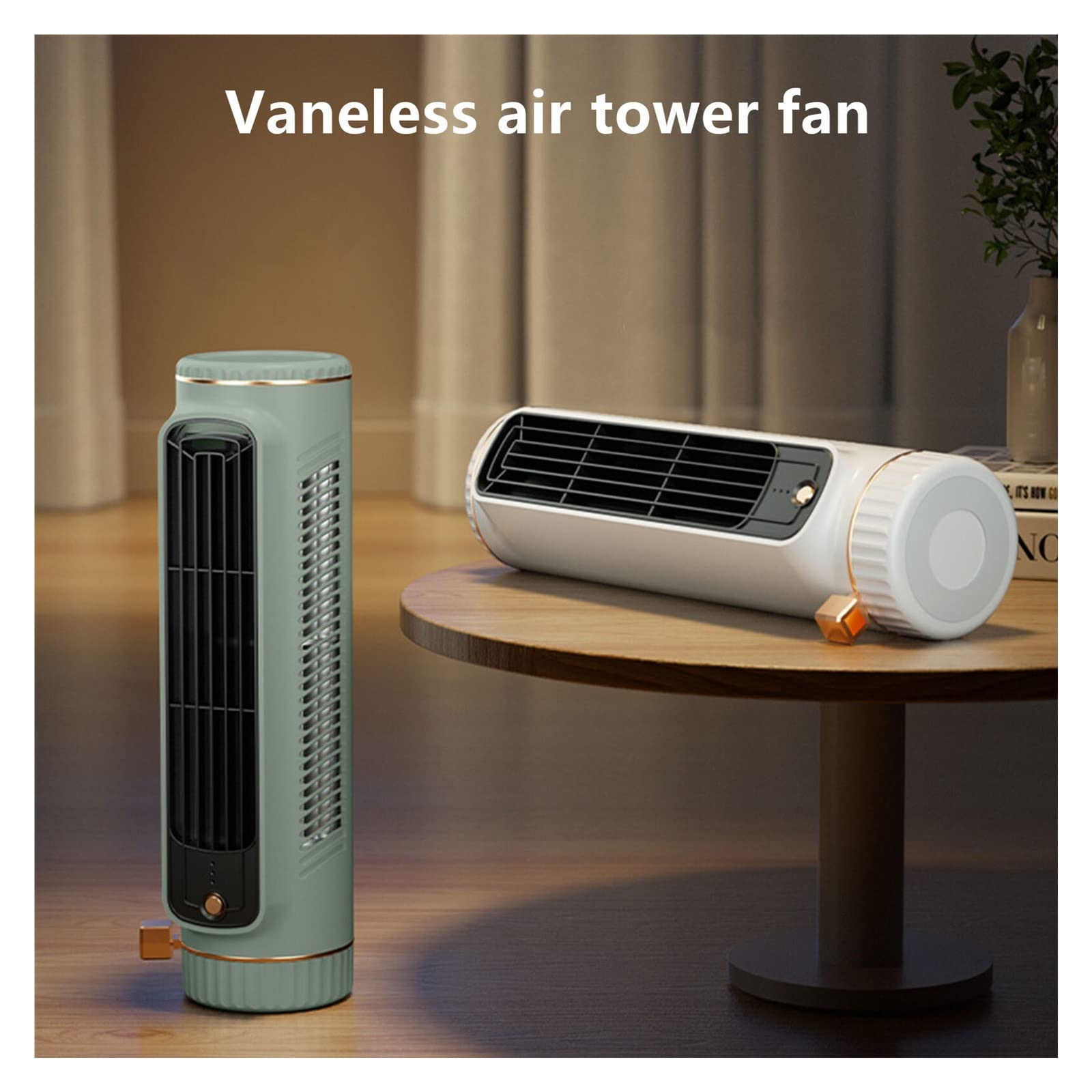 Torenventilator, Stil 3 Snelheden Bladloos Roterend, Torenventilator voor Slaapkamer, USB Draagbare Staande Ventilator, Staande Ventilator voor Slaapkamer voor Zachte en