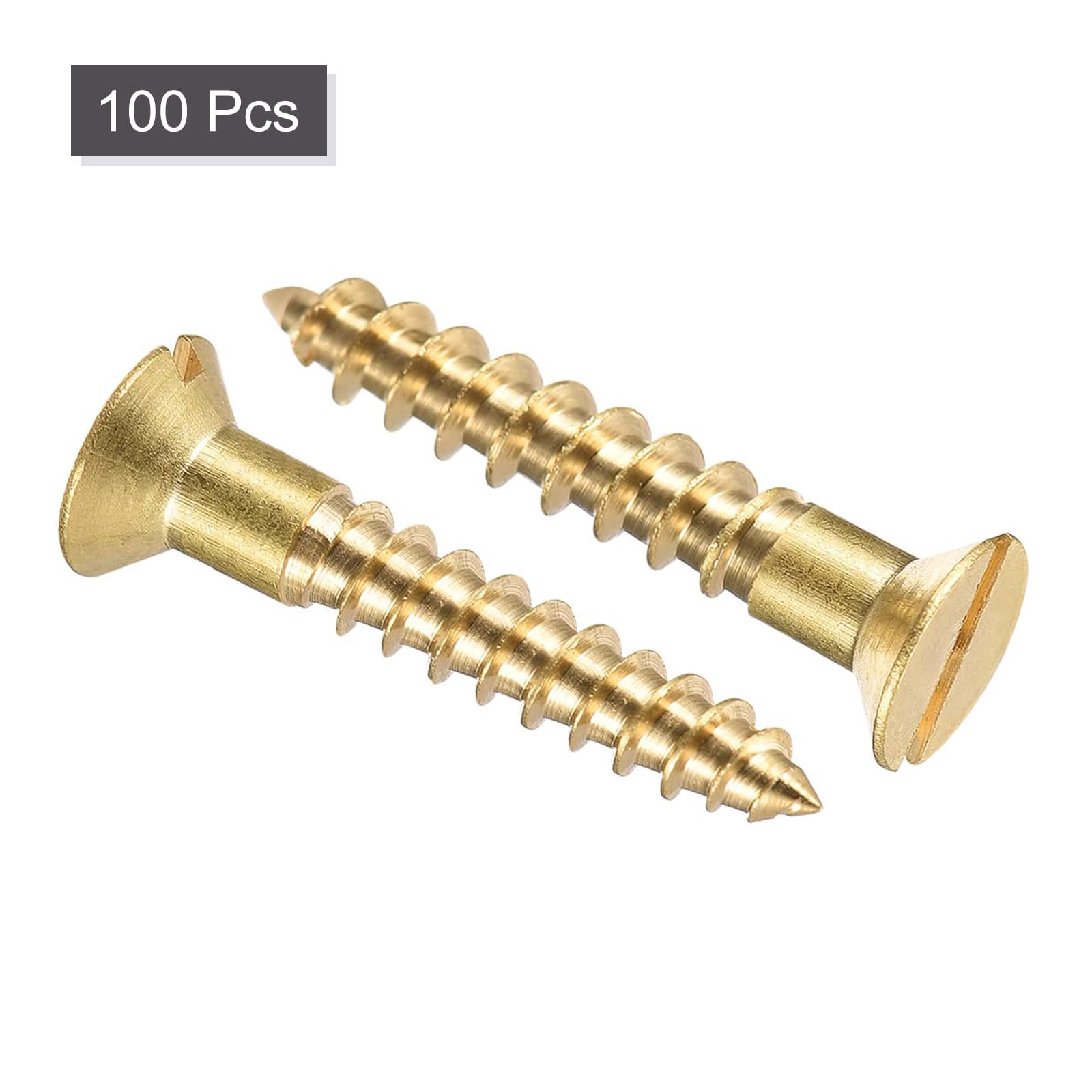 TA-VIGOR 100Pcs Self Tapping Screws, M4 Slotted Flat Head Screw, 25mm Round Head Slotted Tapping Screws - Image 3