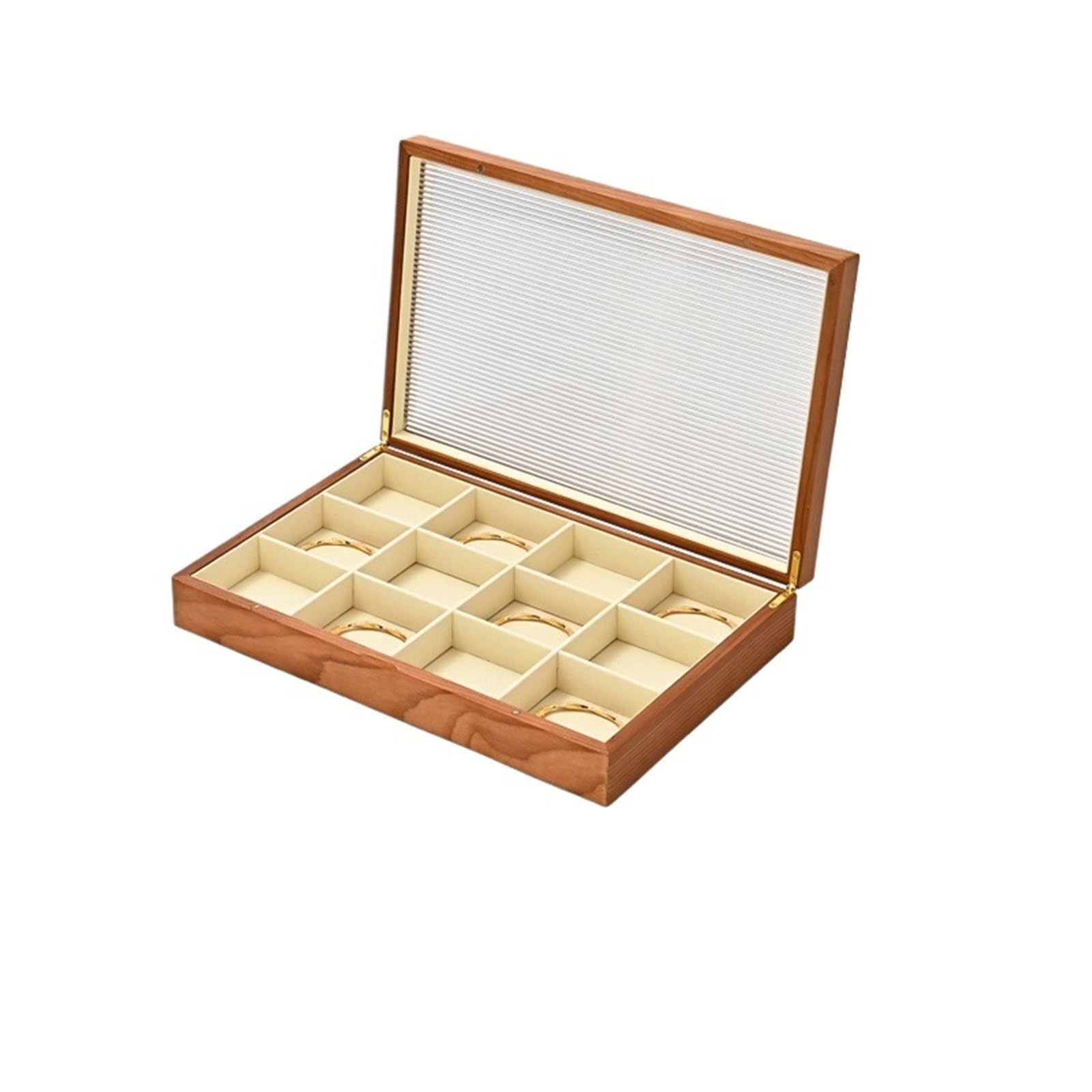 MKYYIOED Jewelry Trays Wooden Jewelry Box Organizer Ring Necklace Earring Bracelet Storage Display Case