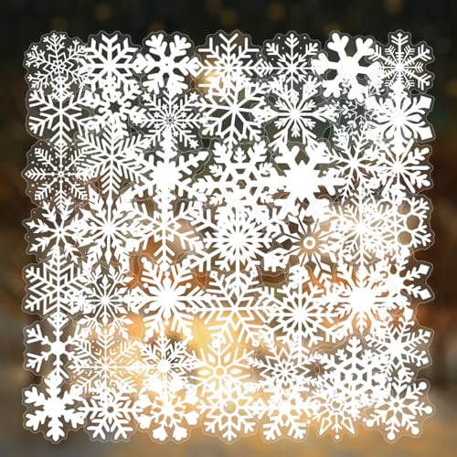 Image of 50 PCS Snowflake Stickers for Scrapbooking Journaling Junk Journal Scrapbook Supplies - Waterproof Transparent PET Aesthetic Decals for Resin Crafts Decorative Art Crafts (Snowflake)