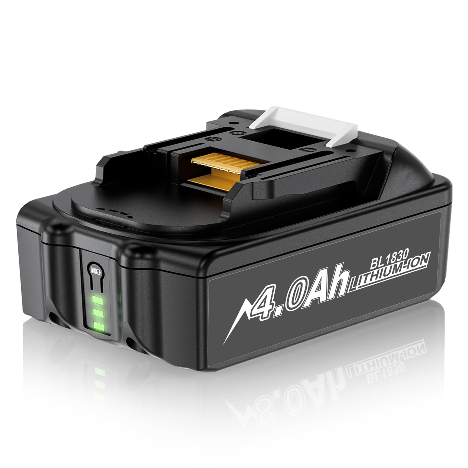 Battery Replacement 4000mAh for Makita 18V battery, BL1830, BL1820B, BL1820, BL1815, BL1815B, 197422-4, 197265-4 for Power Tools (4.0 Ah, Li-ion, 18 V)