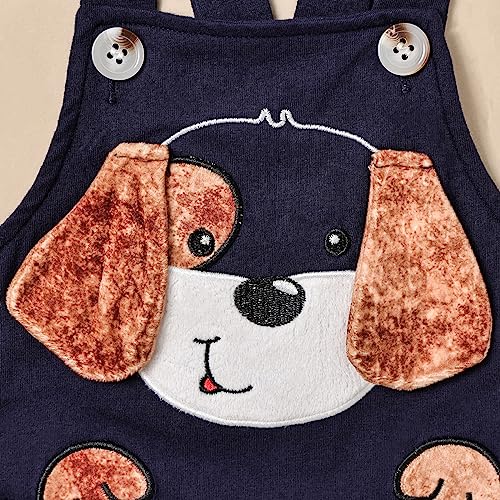 Image of Baby Boy Clothes Striped Romper Cartoon Overall Set 0-18M | Soft Breathable Cotton Romper And Animal Cartoon Overall Shorts Set Offering All-Day Comfort, Daily Wear, Machine Washable