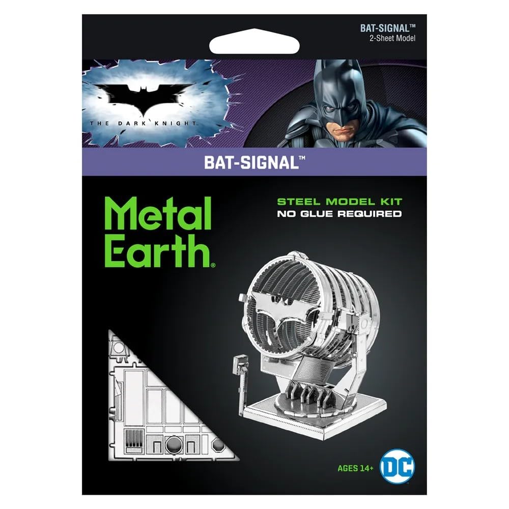 Professor Puzzle Multicolored Metal Earth Puzzle 3D Batseñal Rompecabezas De Metal De Batman. Maquetas Para Construir Para Adultos Nivel Desafiante De 4.6 X 4.3 X 5.9 Cm