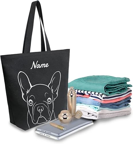 Miniatura 3 de ALAZA Customized Large Canvas Tote Bag Reusable Grocery Shopping Gift Bag with Handles, Heavy Duty, Washable