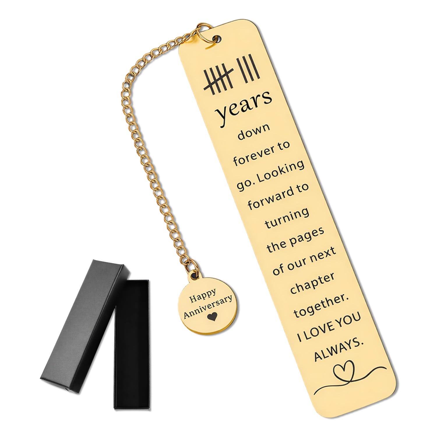 Muiltvoe Copper Anniversary Book Mark Gifts for Him Her, 7th Anniversary Wedding Gift for Husband Wife Couple, Romantic Wedding Metal Copper Bookmark, Bronze Gift for Men Women A
