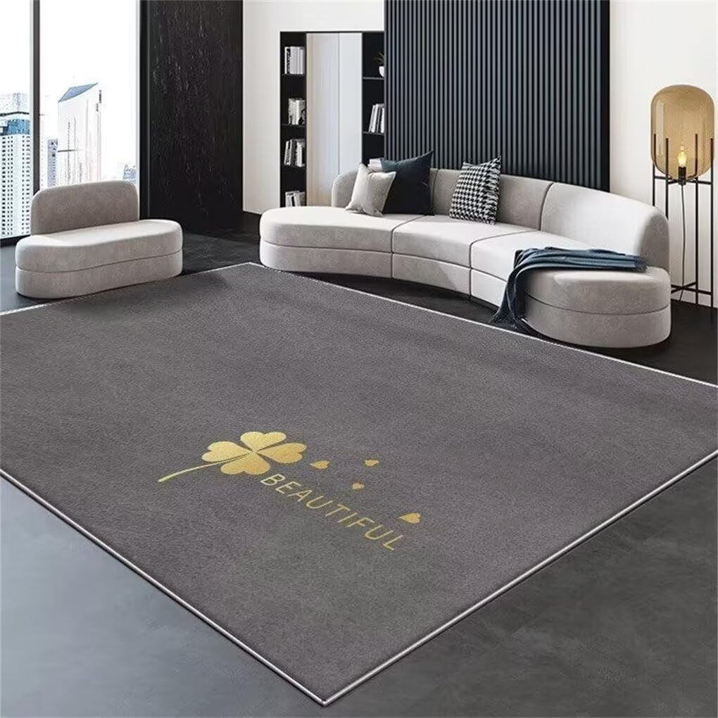 Tapis protection sol antiderapant 180x230cm grand tapis fin gris de salon