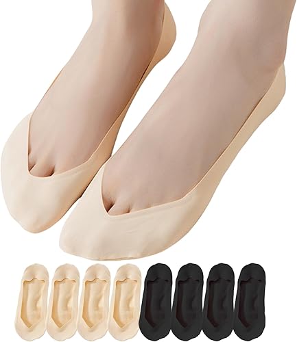 Lomitract - Calcetines delgados de corte ultrabajo (Mujeres 5-12), hechos de superficie de seda helada en la parte superior y algodón en la parte